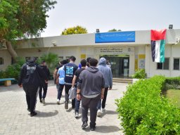 GR-12-Boys giving donation at Sharjah City for HumanitarianServices
